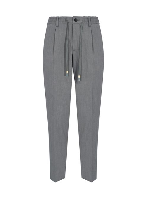 Pantalone in misto lana e viscosa tecnica con coulisse Light Grey DANIELE ALESSANDRINI | DA1FW26P005173